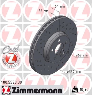 Zimmermann Brake Disc for MERCEDES-BENZ C-KLASSE T-MODEL (S206) front