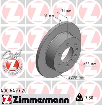 Zimmermann Brake Disc for MERCEDES-BENZ SPRINTER 4,6-t Pritsche/Fahrgestell (906) rear