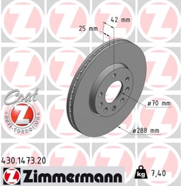 Zimmermann Brake Disc for SAAB 9-3 Cabriolet (YS3D) front