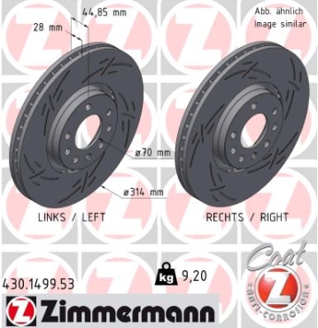 Zimmermann Sport Brake Disc for SAAB 9-3 (YS3F, E79, D79, D75) front