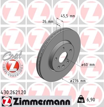 Zimmermann Brake Disc for CHEVROLET AVEO Schrägheck (T300) front