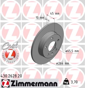 Zimmermann Brake Disc for OPEL ZAFIRA B Van (A05) rear