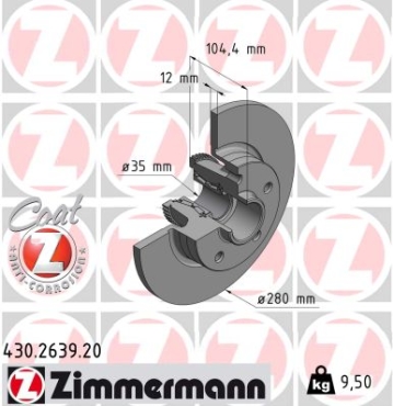 Zimmermann Bremsscheibe für RENAULT TRAFIC III Pritsche/Fahrgestell (EG_) hinten