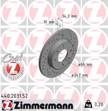 Zimmermann Sport Brake Disc for PEUGEOT 205 I Cabriolet (741B, 20D) front