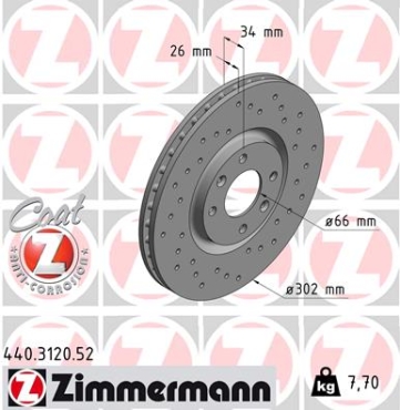 Zimmermann Sport Brake Disc for PEUGEOT 308 SW (4E_, 4H_) front