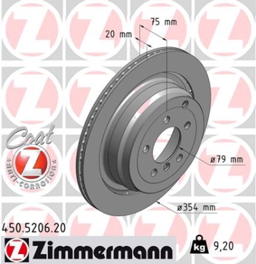 Zimmermann Bremsscheibe für LAND ROVER RANGE ROVER III (L322) hinten