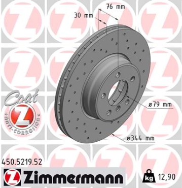 Zimmermann Sportbremsscheibe Sport Z für LAND ROVER RANGE ROVER III (L322) vorne