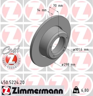 Zimmermann Brake Disc for LAND ROVER 88/109 Hardtop (LR) front