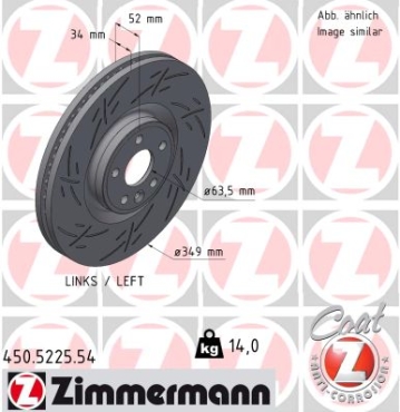 Zimmermann Sport Brake Disc for LAND ROVER RANGE ROVER EVOQUE (L538) front left