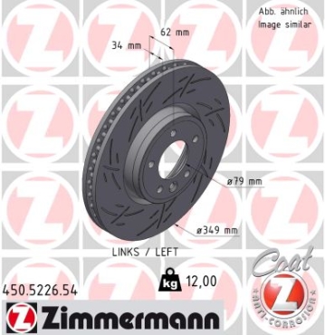 Zimmermann Sport Brake Disc for LAND ROVER RANGE ROVER IV (L405) front left