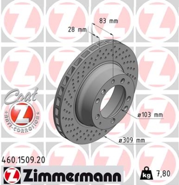 Zimmermann Brake Disc for PORSCHE 911 Targa rear left