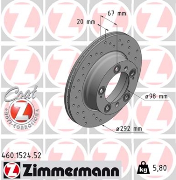 Zimmermann Brake Disc for PORSCHE BOXSTER (986) rear