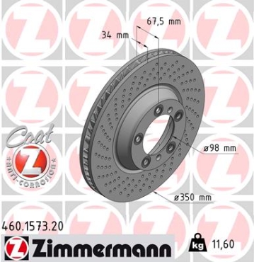 Zimmermann Brake Disc for PORSCHE 911 (997) front left