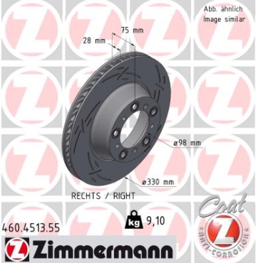 Zimmermann Sport Brake Disc for PORSCHE 911 Cabriolet (992) rear right