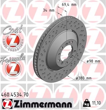 Zimmermann Bremsscheibe Formula Z für PORSCHE CAYMAN (981) vorne links