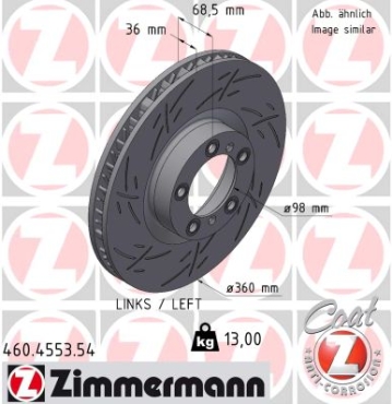 Zimmermann Sportbremsscheibe Black Z für PORSCHE TAYCAN (Y1A) vorne links