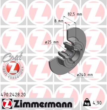 Zimmermann Bremsscheibe für RENAULT CLIO III (BR0/1, CR0/1) hinten