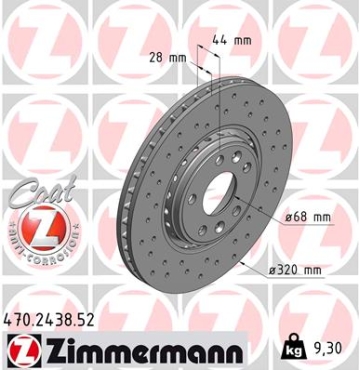 Zimmermann Sport Brake Disc for RENAULT CLIO IV (BH_) front