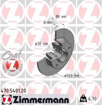 Zimmermann Brake Disc for RENAULT SCÉNIC III (JZ0/1_) rear