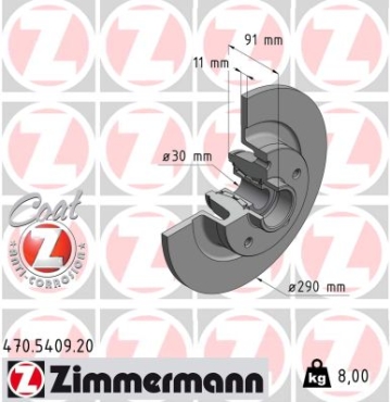 Zimmermann Bremsscheibe für RENAULT GRAND SCÉNIC IV (R9_) hinten