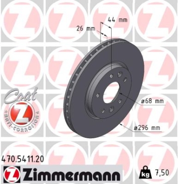 Zimmermann Brake Disc for RENAULT ARKANA I (LCM_, LDN_) front