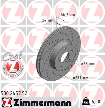 Zimmermann Sport Brake Disc for SUBARU LEGACY I (BC) front