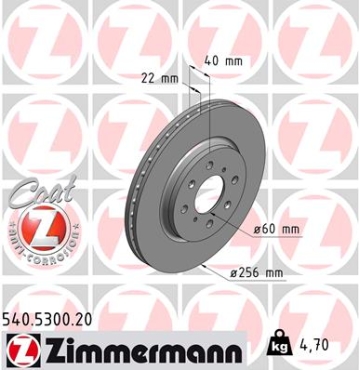 Zimmermann Bremsscheibe für SUZUKI SWIFT IV (FZ, NZ) vorne