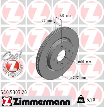 Zimmermann Bremsscheibe für SUZUKI SWIFT IV (FZ, NZ) vorne