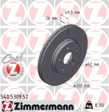 Zimmermann Sportbremsscheibe Sport Z für SUZUKI KIZASHI (FR) vorne