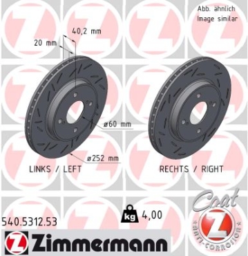 Zimmermann Sport Brake Disc for SUZUKI SWIFT V (AZ) front