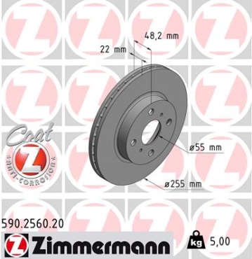 Zimmermann Brake Disc for TOYOTA COROLLA Liftback (_E10_) front