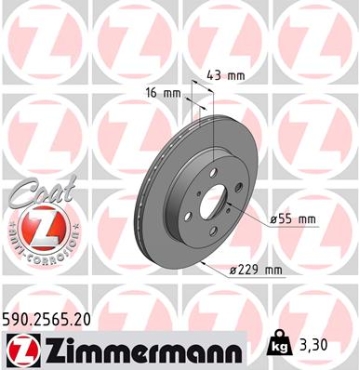 Zimmermann Bremsscheibe für TOYOTA STARLET (_P8_) vorne