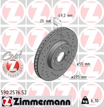 Zimmermann Sport Brake Disc for TOYOTA COROLLA Verso (_E12_) front