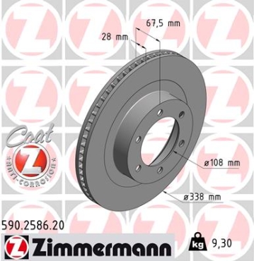 Zimmermann Bremsscheibe für TOYOTA LAND CRUISER PRADO (_J12_) vorne