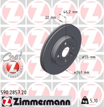 Zimmermann Bremsscheibe für TOYOTA AYGO X (_B7_) vorne