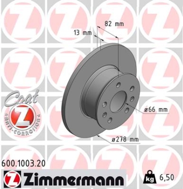 Zimmermann Brake Disc for VW TRANSPORTER T2 Pritsche/Fahrgestell front