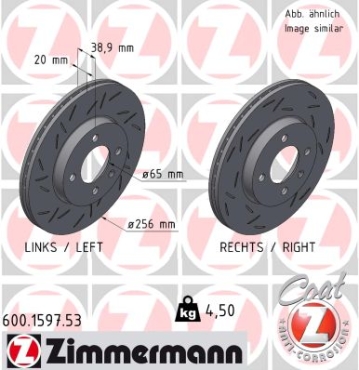 Zimmermann Sportbremsscheibe Black Z für SEAT TOLEDO I (1L2) vorne