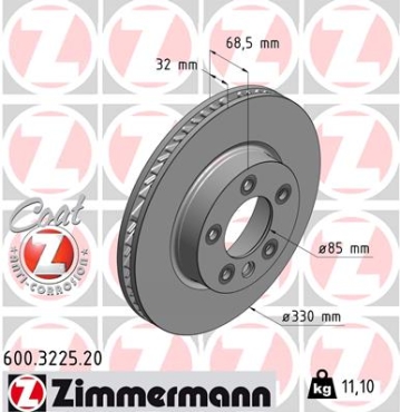 Zimmermann Brake Disc for VW TOUAREG (7P5, 7P6) front right