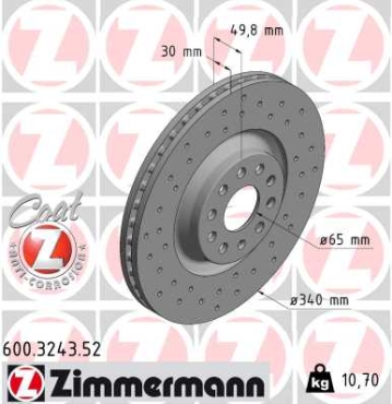 Zimmermann Sport Brake Disc for SKODA OCTAVIA III (5E3, NL3, NR3) front