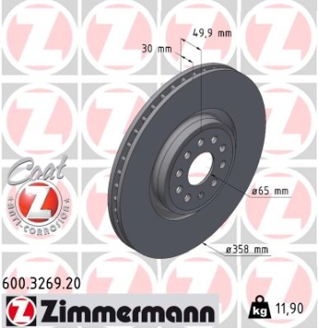 Zimmermann Brake Disc for AUDI Q4 Sportback (F4N) front