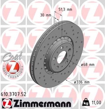 Zimmermann Sportbremsscheibe Sport Z für VOLVO XC90 I (275) vorne