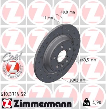 Zimmermann Sportbremsscheibe Sport Z für VOLVO S60 II Cross Country (134) hinten