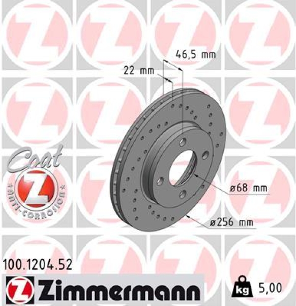 Zimmermann Sport Brake Disc for AUDI 100 Avant (43, C2) front