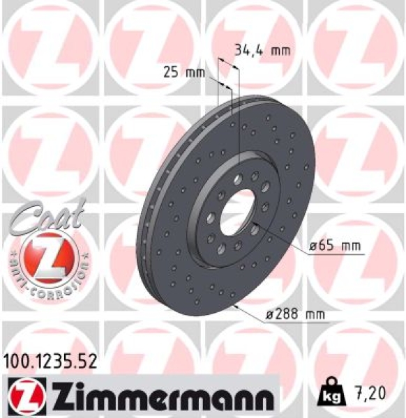 Zimmermann Sport Brake Disc for SKODA FABIA III (NJ3) front