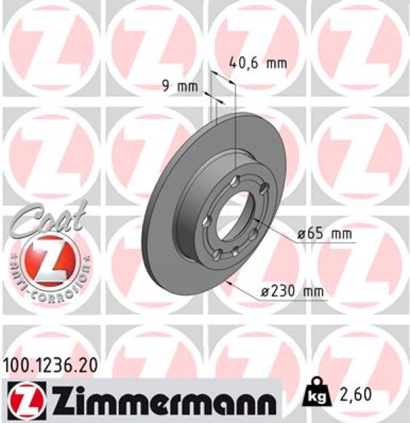 Zimmermann Brake Disc for SEAT IBIZA IV ST (6J8, 6P8) rear
