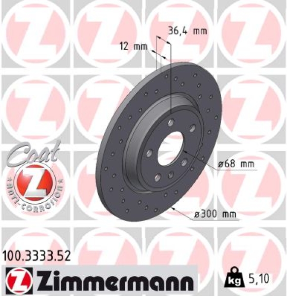 Zimmermann Sport Brake Disc for AUDI A4 B8 (8K2) rear