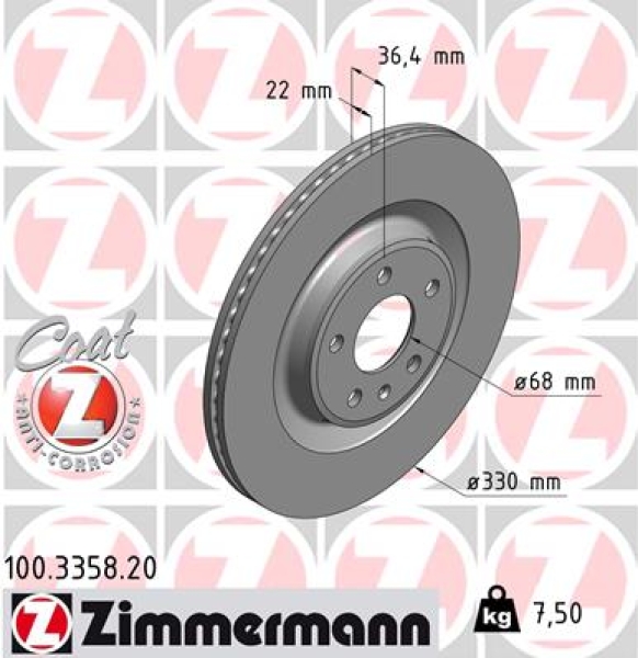Zimmermann Brake Disc for AUDI A4 Allroad (8KH, B8) rear