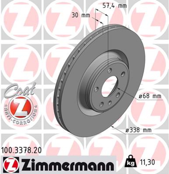 Zimmermann Brake Disc for AUDI Q5 (FYB) front - Zimmermann