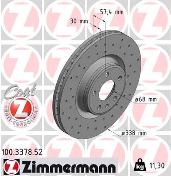 Zimmermann Sport Brake Disc for AUDI A4 Allroad (8WH, B9) front