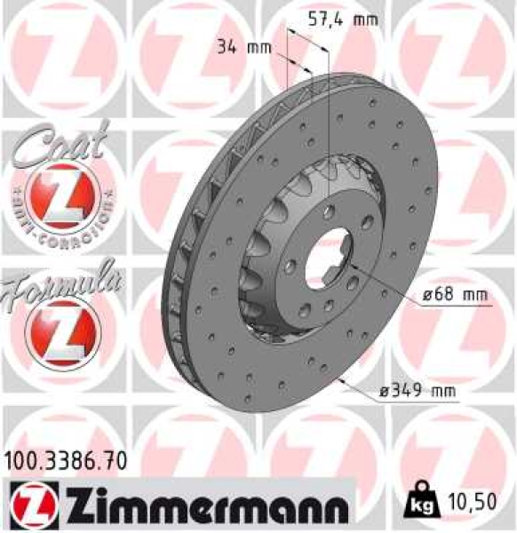 Zimmermann Bremsscheibe Formula Z für AUDI A6 C8 (4A2) vorne